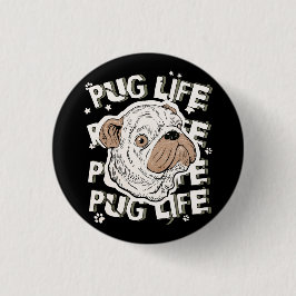 Mops Life Animal Dog Button