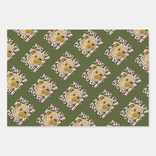 Mops Life Animal Dog Geschenkpapier Set (Vorderseite 3)