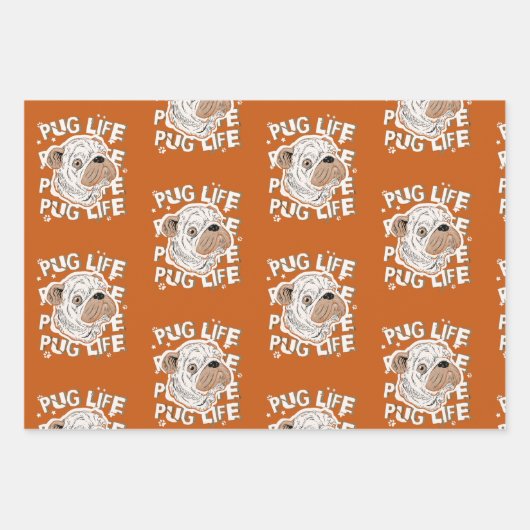 Mops Life Animal Dog Geschenkpapier Set (Vorderseite 2)