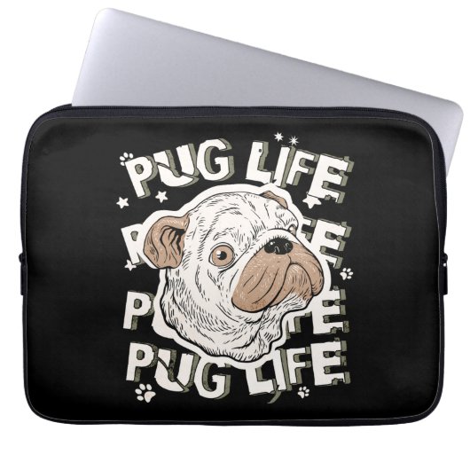 Mops Life Animal Dog Laptopschutzhülle (Vorderseite)