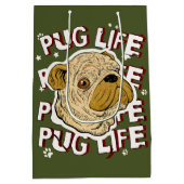 Mops Life Animal Dog Mittlere Geschenktüte (Rückseite)