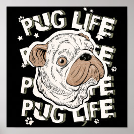 Mops Life Animal Dog Poster