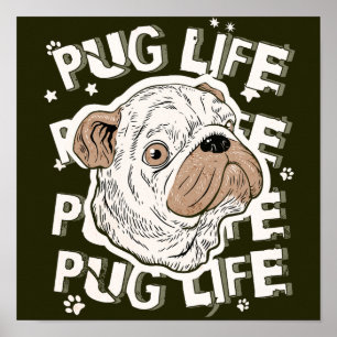 Mops Life Animal Dog Poster