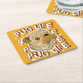 Mops Life Animal Dog Rechteckiger Pappuntersetzer (angewinkelt)