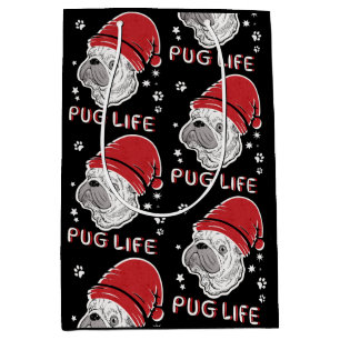Mops Life Animal Weihnachten Mittlere Geschenktüte
