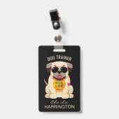 Mops Life benutzerdefinierte Text- und Farbtexte A Ausweis (Vorderseite mit Clip)