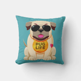 Mops Life Custom color throw pilzes Kissen