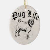 Mops Life Funny Dog Gangster Keramikornament (Rechts)