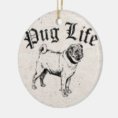 Mops Life Funny Dog Gangster Keramikornament (Links)