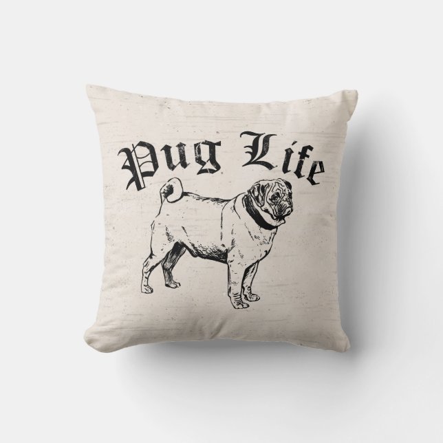 Mops Life Funny Dog Gangster Kissen (Vorderseite)