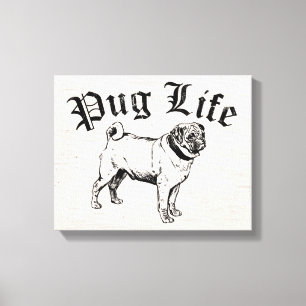 Mops Life Funny Dog Gangster Leinwanddruck
