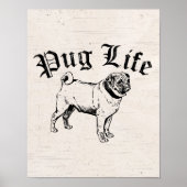 Mops Life Funny Dog Gangster Poster (Vorne)