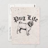 Mops Life Funny Dog Gangster Postkarte (Vorne/Hinten)
