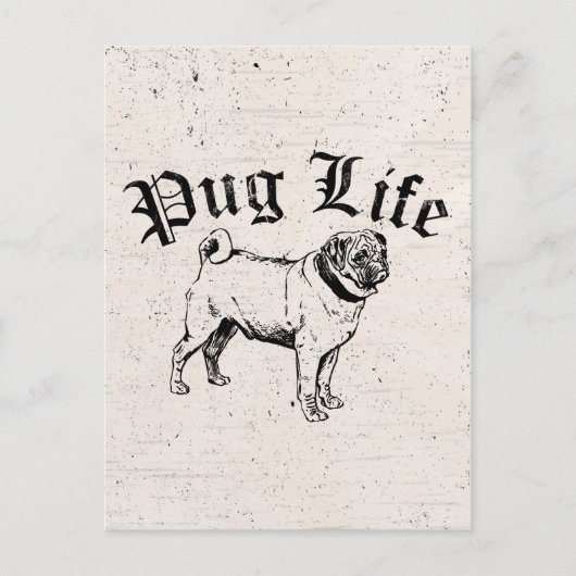 Mops Life Funny Dog Gangster Postkarte (Vorderseite)