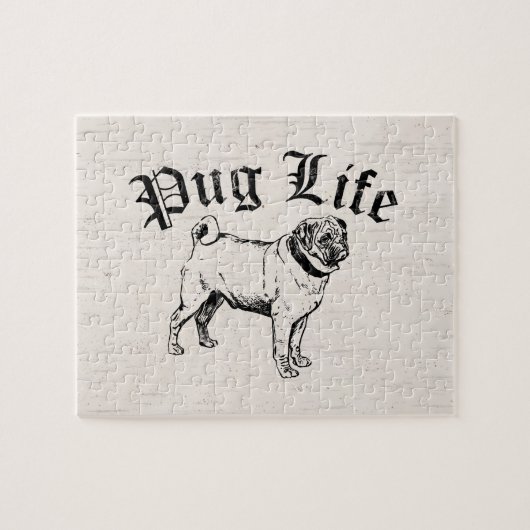 Mops Life Funny Dog Gangster Puzzle (Horizontal)