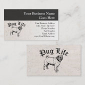 Mops Life Funny Dog Gangster Visitenkarte (Vorne/Hinten)