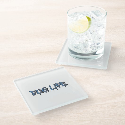 Mops Life Glasuntersetzer (Schrägansicht)