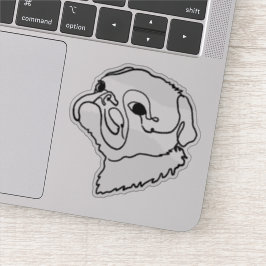 Mops Life in Line Art Aufkleber