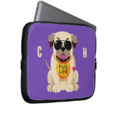 Mops Life individuelle Name & Color Notebook-Ärmel Laptopschutzhülle (Vorne Rechts)