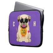Mops Life individuelle Name & Color Notebook-Ärmel Laptopschutzhülle (Vorderseite Links)