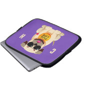 Mops Life individuelle Name & Color Notebook-Ärmel Laptopschutzhülle (Vorne Knopf)