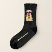 Mops Life individuelle Name & Color Socken (Links - Außen)