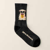 Mops Life individuelle Name & Color Socken (Links - Innen)