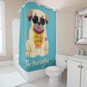 Mops Life individuelle Name & Duschvorhang (Beispiel)