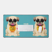 Mops Life individuelle Name & Farbe Schreibtischunterlage (Tastatur & Maus)