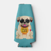 Mops Life individuelle Name & Farbflasche cooler Flaschenkühler (Vorderseite)