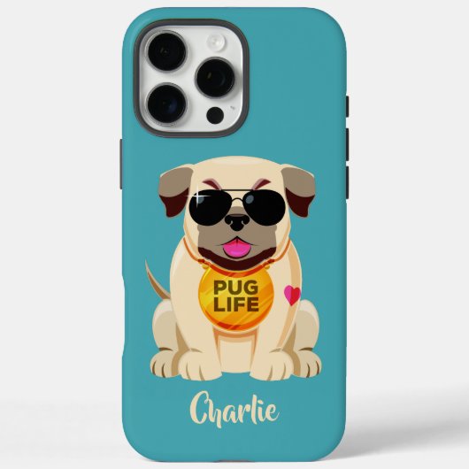 Mops Life individuelle Name & Farbtelefongehäuse Case-Mate iPhone Hülle (Rückseite)