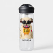 Mops Life individuelle Name Trinkflasche (Vorderseite)