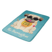 Mops Life individuelle Name- und Farbbadematten Badematte (Schrägansicht)