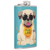 Mops Life individuelle Name und Farbflasche Flachmann (Rechts)