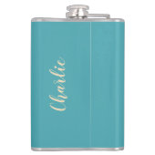 Mops Life individuelle Name und Farbflasche Flachmann (Rückseite)