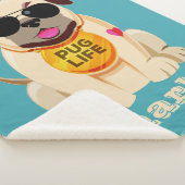 Mops Life individuelle Name- und Farbvlies-Decken Sherpadecke (3/4)