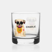 Mops Life individuelle Name Whiskyglas (Rückseite)