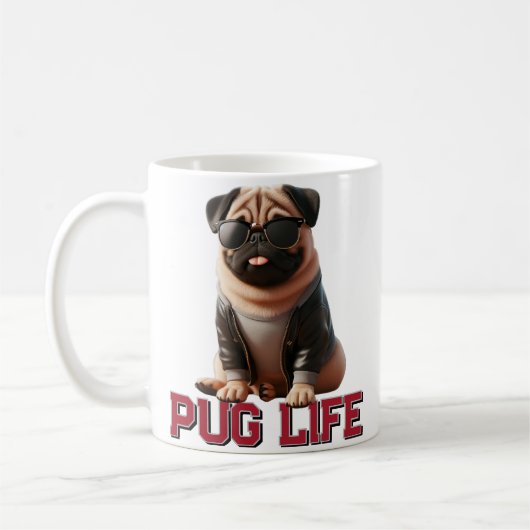 Mops Life Niedlich Mops Hund Kaffeetasse (Links)