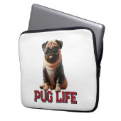 Mops Life Niedlich Mops Hund Laptopschutzhülle (Vorderseite Links)