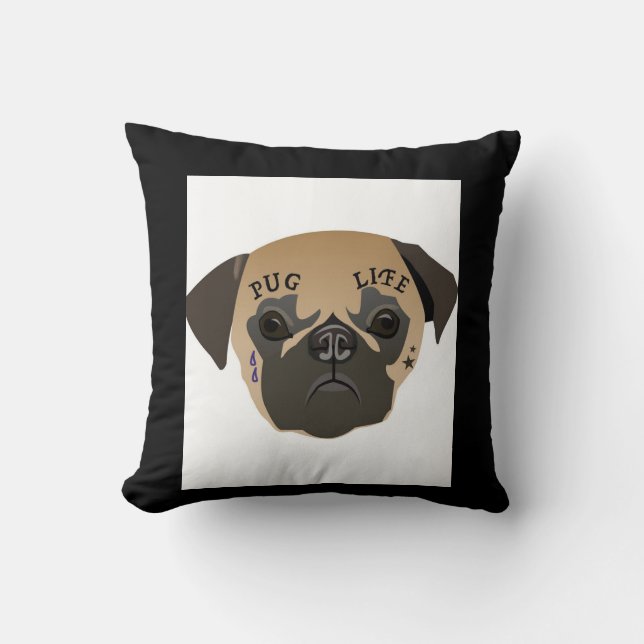 Mops Life Niedlich Mops Lover Geschenk Kissen (Vorderseite)