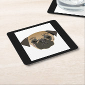 Mops Life Niedlich Mops Lover Geschenk Rechteckiger Pappuntersetzer (angewinkelt)