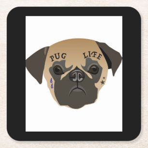 Mops Life Niedlich Mops Lover Geschenk Rechteckiger Pappuntersetzer