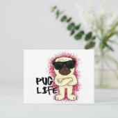 Mops Life Postkarte (Stehend Vorderseite)