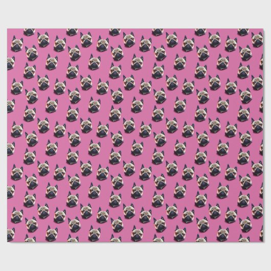 Mops Life - rosa Packpapier (Flach)