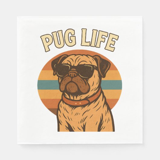 Mops Life Serviette (Vorderseite)