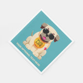 Mops Life - Sondertext und Farbe Serviette (Ecke)