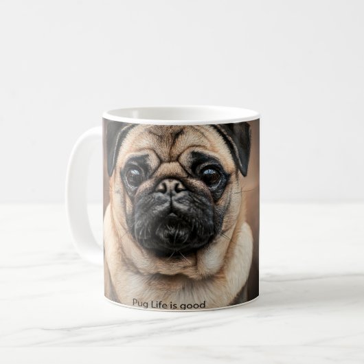 Mops Life Tasse (Vorderseite Links)