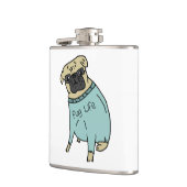 Mops Life - Witziges Hund im Pullover Flachmann (Links)