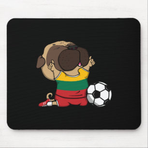 Mops Litauen Fußballfans Trikot Litauisch Fußby Mousepad