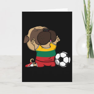 Mops Litauen Fußballfans Trikot Litauisch Fußll Karte